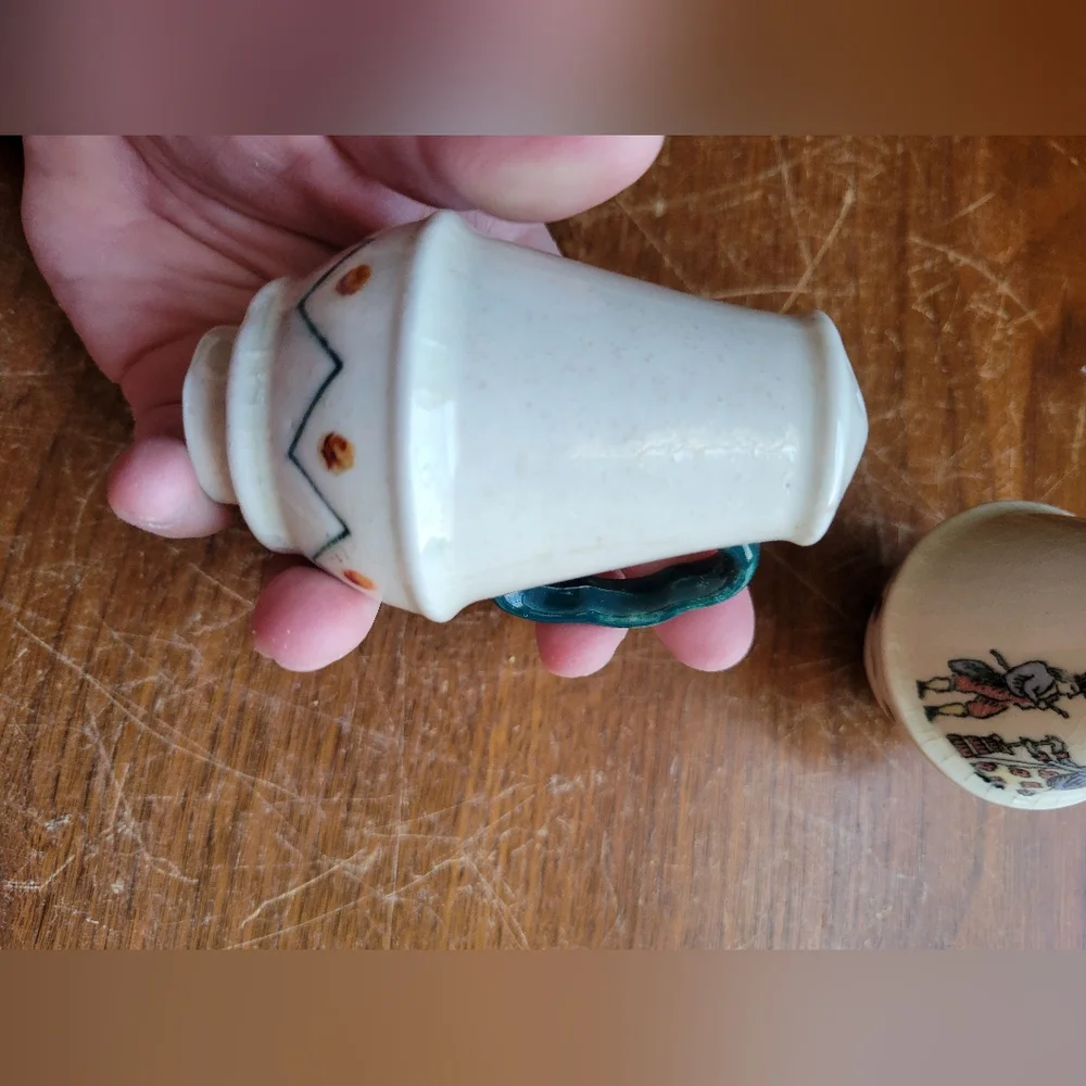 Vintage Salt & Pepper Shakers Crackled Glaze
